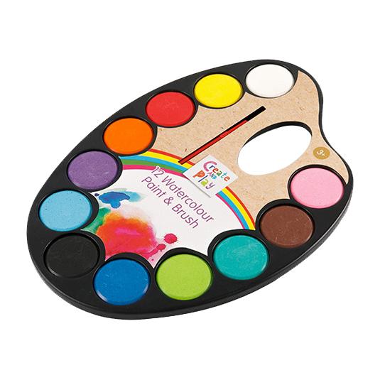 XII-Color Oval Pan Firmus Watercolor Poena Set pro studentibus